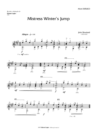 John Dowland  score for Acoustic Guitar