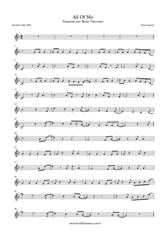 John Legend All Of Me score for Saxofone Alto (Eb)