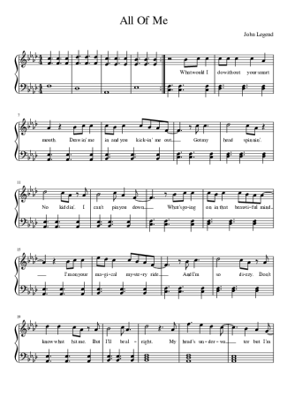 John Legend  score for Piano