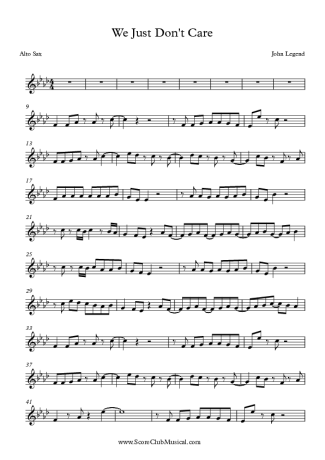 John Legend  score for Alto Saxophone