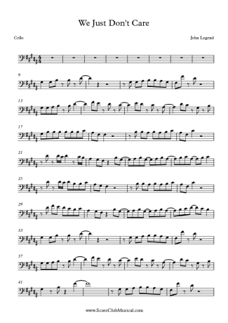 John Legend We Just Don´t Care score for Cello