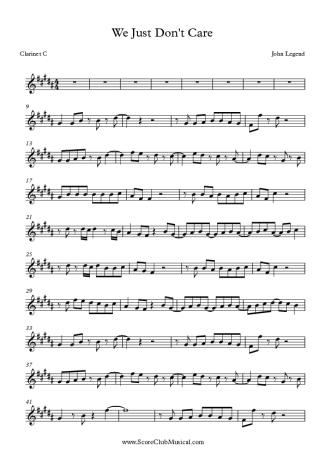 John Legend  score for Clarinet (C)