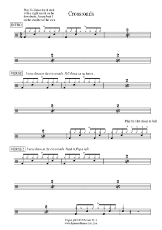 John Mayer Crossroads score for Drums