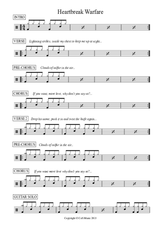 John Mayer Heartbreak Warfare score for Drums