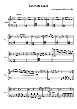 John Newman Love Me Again score for Piano