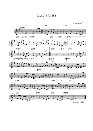 Johnny Alf Eu e a Brisa score for Tenor Saxophone Soprano (Bb)