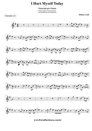 Johnny Cash I Hurt Myself Today score for Clarinet (C)