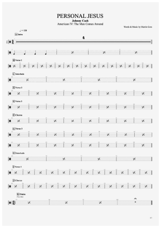 Johnny Cash  score for Drums