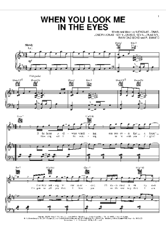 Jonas Brothers When You Look Me In The Eyes score for Piano