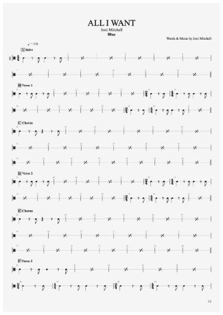 Joni Mitchell  score for Drums