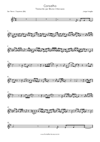 Jorge Aragão  score for Tenor Saxophone Soprano (Bb)