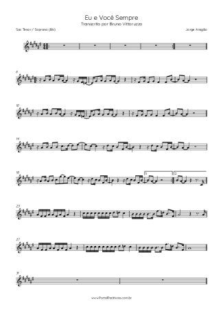 Jorge Aragão  score for Tenor Saxophone Soprano (Bb)