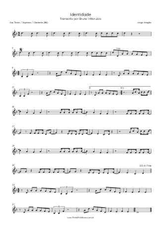 Jorge Aragão Identidade score for Clarinet (Bb)