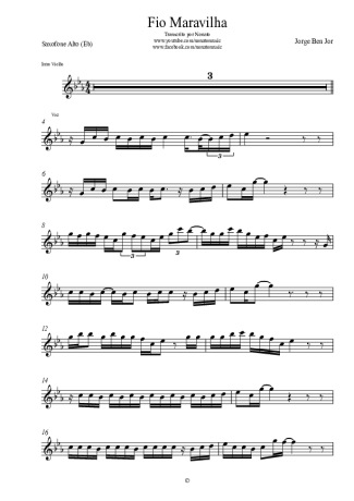 Jorge Ben Jor Fio Maravilha score for Alto Saxophone