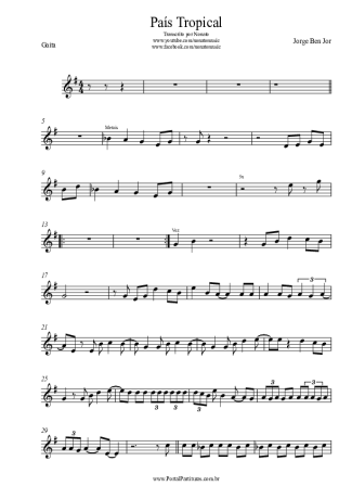 Jorge Ben Jor País Tropical score for Harmonica