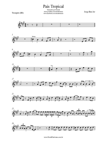 Jorge Ben Jor País Tropical score for Trumpet