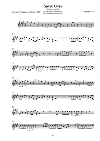 Jorge Ben Jor Spyro Gyra score for Tenor Saxophone Soprano Clarinet (Bb)