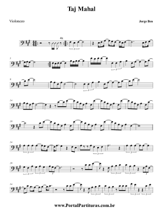 Jorge Ben Jor Taj Mahal score for Cello