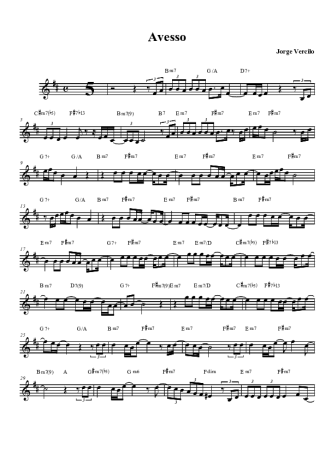 Jorge Vercillo Avesso score for Tenor Saxophone Soprano (Bb)