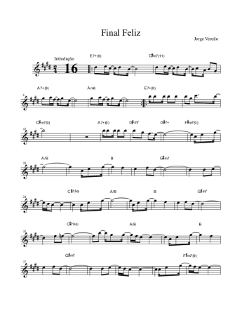Jorge Vercillo Final Feliz score for Tenor Saxophone Soprano (Bb)