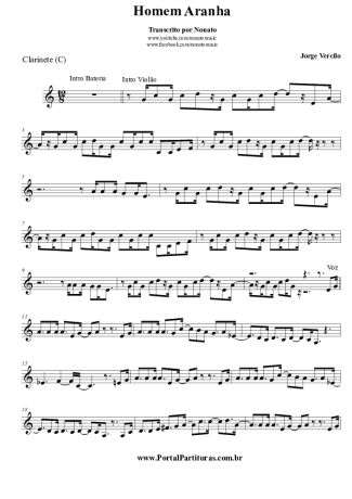 Jorge Vercillo  score for Clarinet (C)