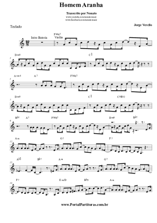 Jorge Vercillo Homem Aranha score for Keyboard