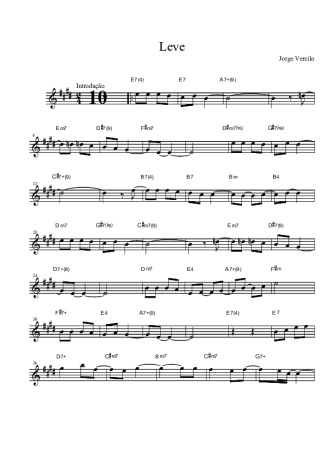 Jorge Vercillo Leve score for Tenor Saxophone Soprano (Bb)