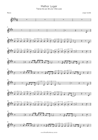 Jorge Vercillo Melhor Lugar score for Flute