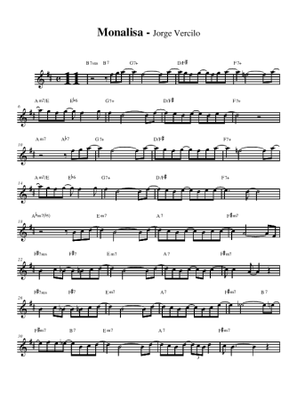 Jorge Vercillo Monalisa score for Alto Saxophone