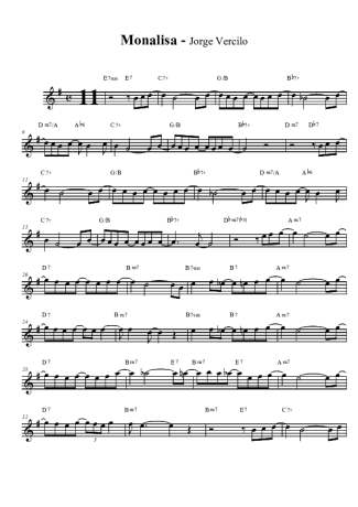 Jorge Vercillo Monalisa score for Tenor Saxophone Soprano (Bb)