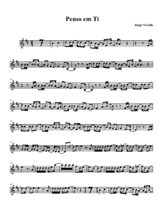 Jorge Vercillo Penso em Ti score for Tenor Saxophone Soprano (Bb)
