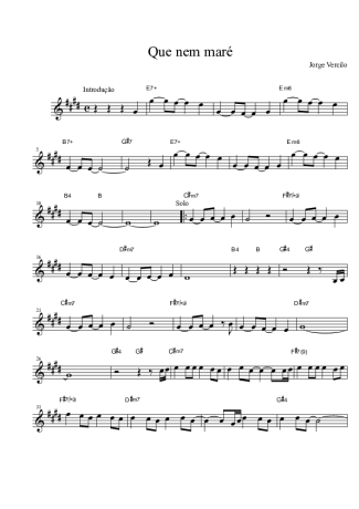 Jorge Vercillo  score for Tenor Saxophone Soprano (Bb)