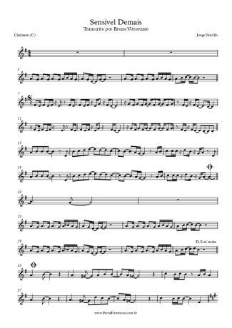 Jorge Vercillo  score for Clarinet (C)