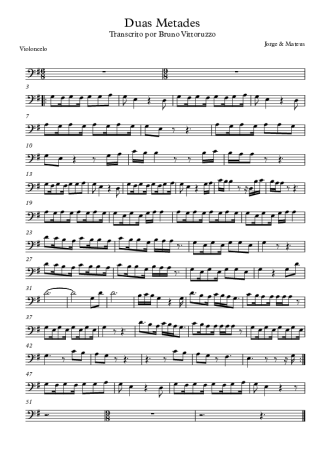 Jorge e Mateus Duas Metades score for Cello
