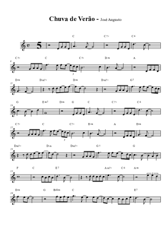 José Augusto Chuva de Verão score for Tenor Saxophone Soprano (Bb)