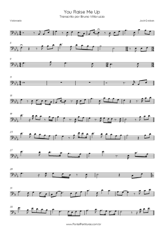 Josh Groban You Raise Me Up score for Cello