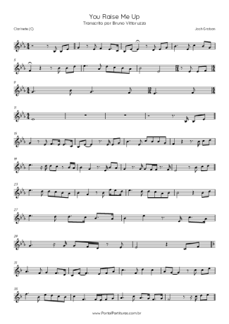 Josh Groban  score for Clarinet (C)