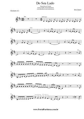 Jota Quest Do Seu Lado score for Clarinet (C)