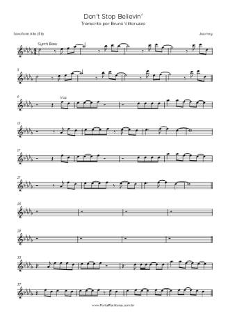 Journey Don´t Stop Believin´ score for Alto Saxophone