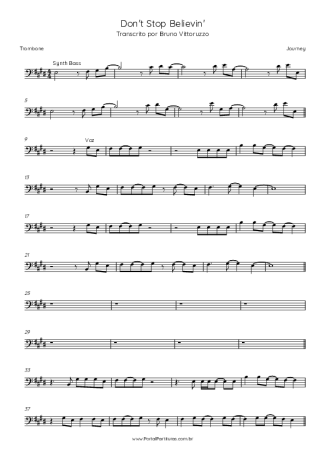 Journey Don´t Stop Believin´ score for Trombone