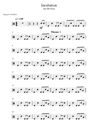 Score for Drums