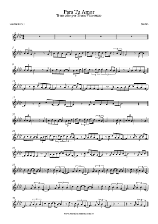 Juanes  score for Clarinet (C)