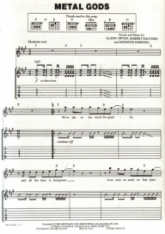 Judas Priest  score for Guitar