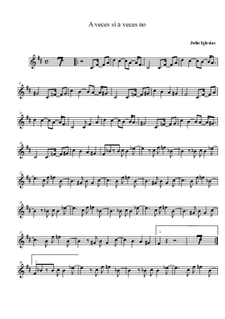 Julio Iglesias A Veces Si A Veces No score for Clarinet (Bb)