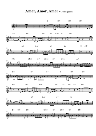 Julio Iglesias Amor, Amor, Amor score for Clarinet (Bb)