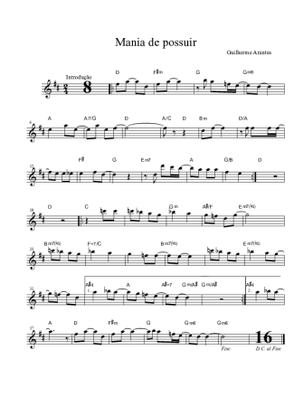 Julio Iglesias Manuela score for Tenor Saxophone Soprano (Bb)