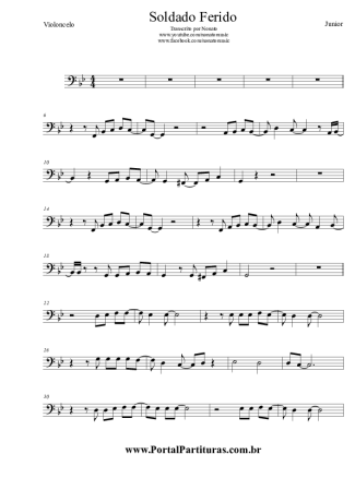 Junior (Gospel) Soldado Ferido score for Cello