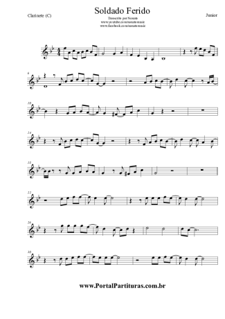 Junior (Gospel) Soldado Ferido score for Clarinet (C)