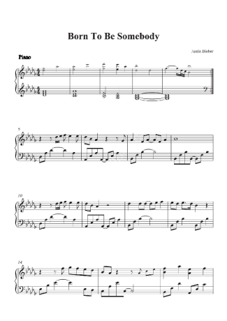 Justin Bieber  score for Piano