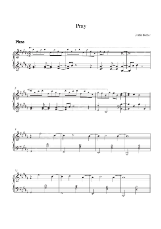 Justin Bieber  score for Piano